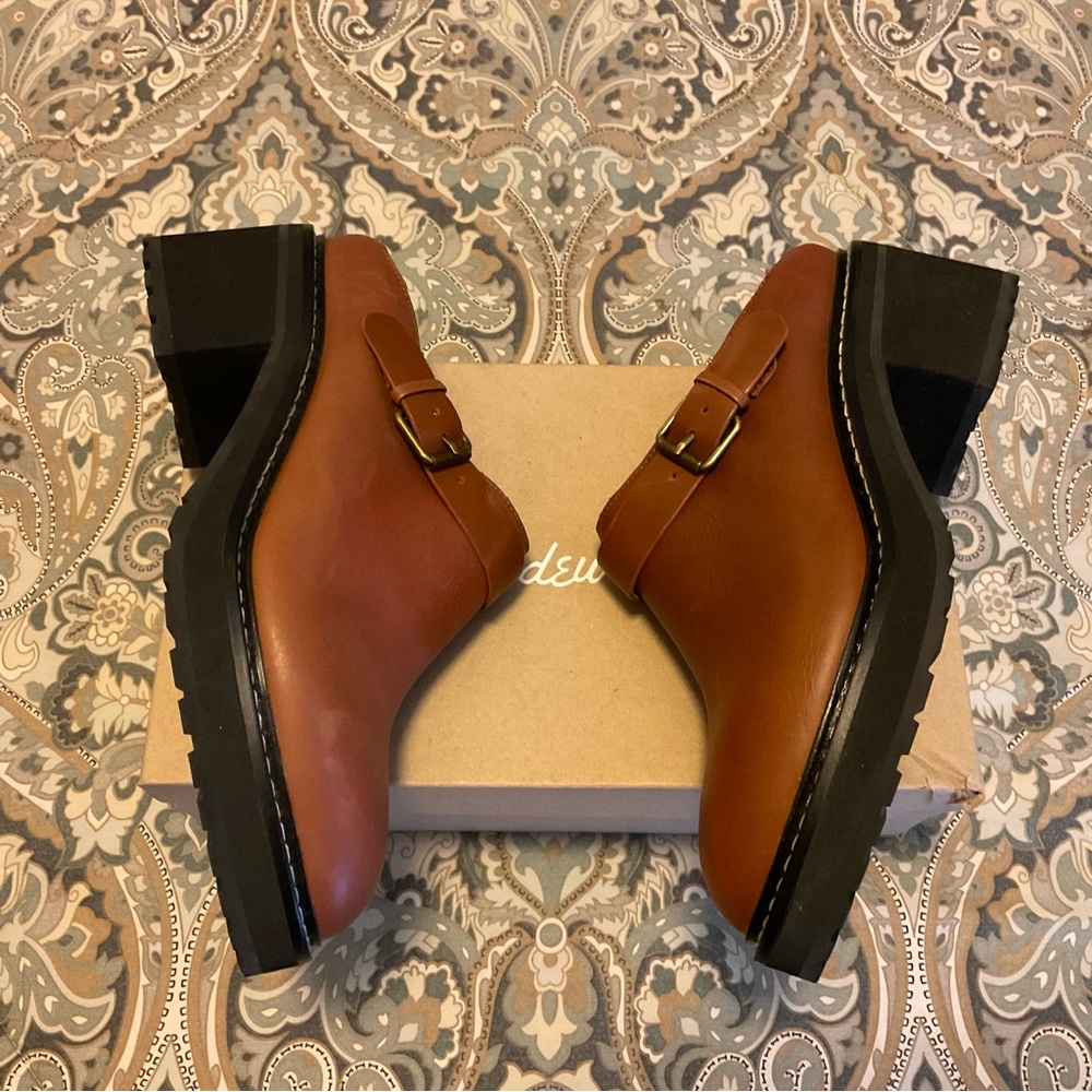 NWT Madewell The Willa Convertible Strap Mule English Saddle Leather Women’s 7.5 - Picture 9 of 12